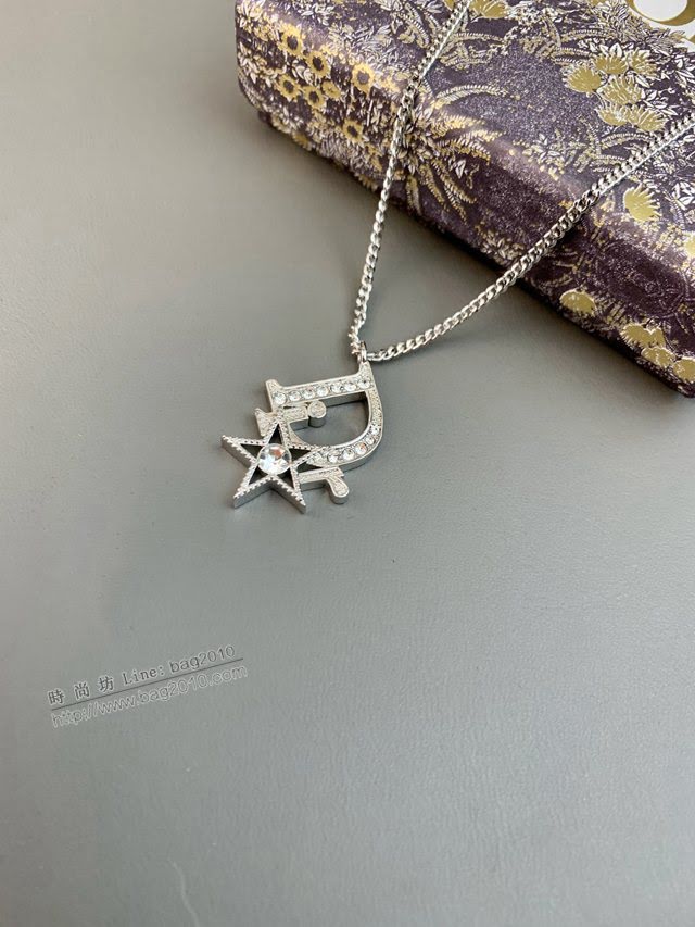 Dior飾品 迪奧經典熱銷款字母鑽中古項鏈   zgd1409